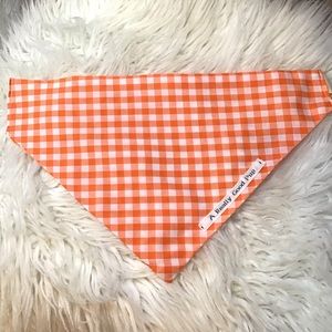 🐶 4 for $16 Orange Gingham Dog Bandana